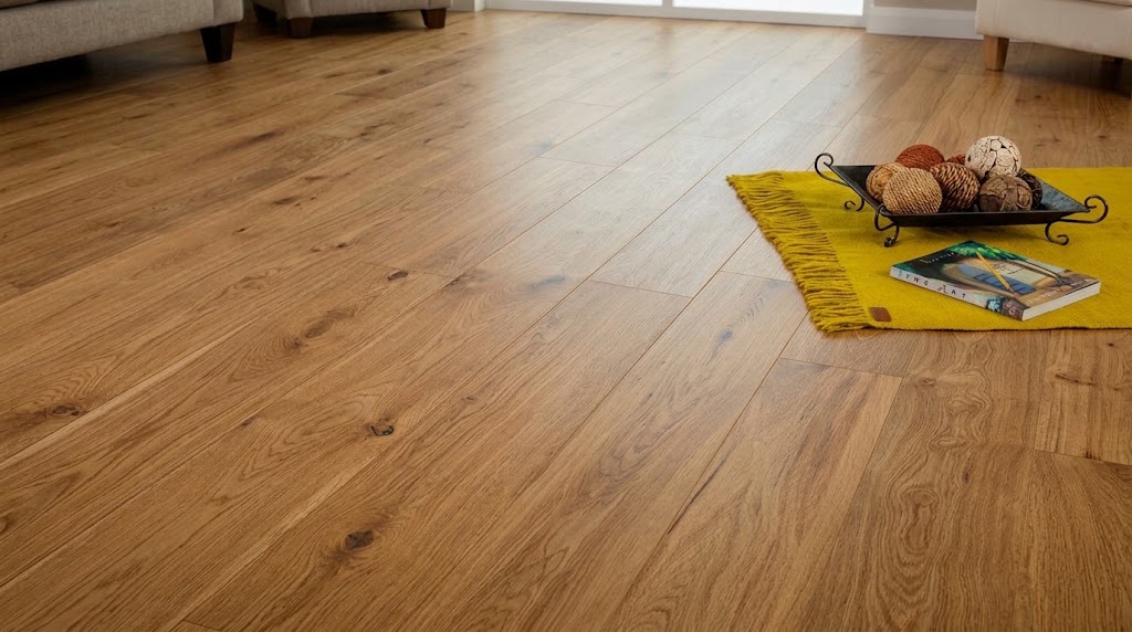 Ambiente con piso Fusión Composite Natural Oak aplicado